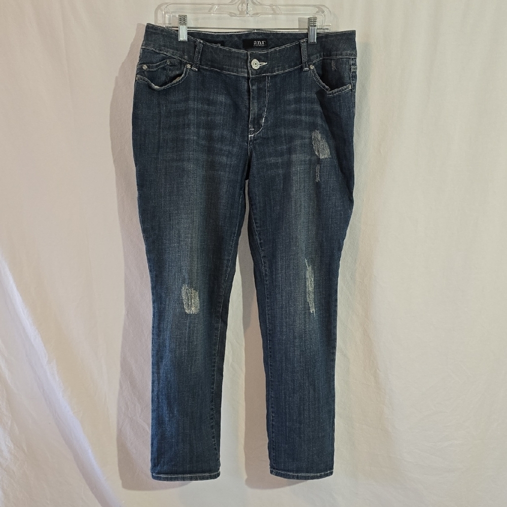 a.n.a. Modern Fit Distressed Jeans